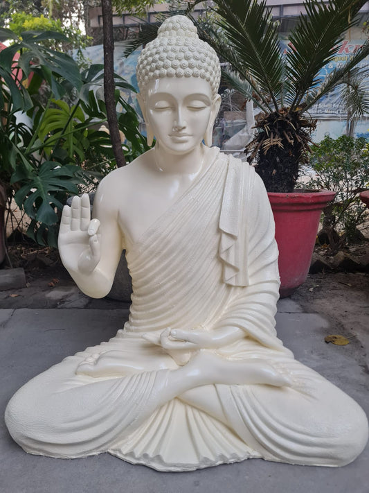 Fiber Cream Buddha Idol 35*28*18