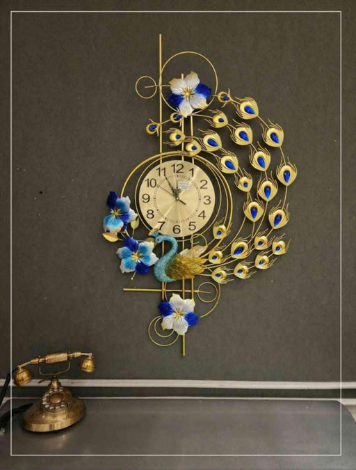 Beautiful Peacock With Flowers Clock 40*25