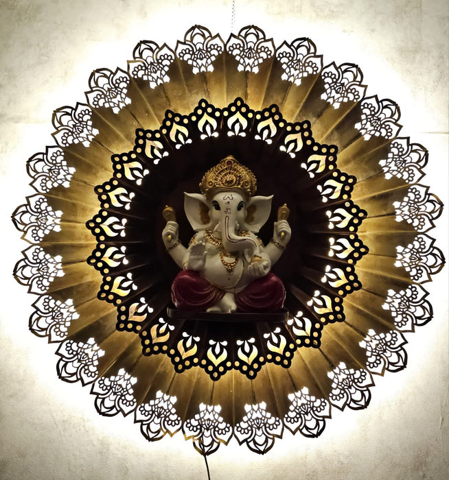 Ganesh Ji  With Flower Background 36×36×12