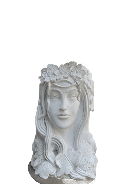 Polyresin White Lady Face Planter 17*10